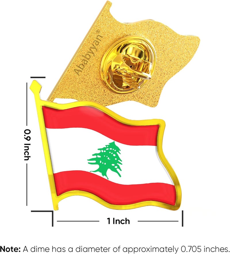 Ababyyan Lebanon Flag Lapel Pin - Enamel Metal National Badge | World Travel Souvenir Gifts for Men & Women | Country Flag Patriotic Brooch Bulk Pack of Pins for Hat, Tie, Clothes, Backpack (1pc) - Image 2
